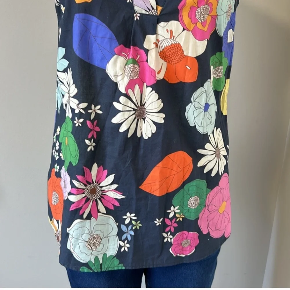 Anthropologie VILAGALLO FIORELLA TOP IN POP FLORAL - Picture 4 of 6